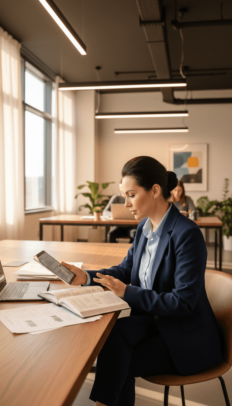 IT consultant examining system documents
