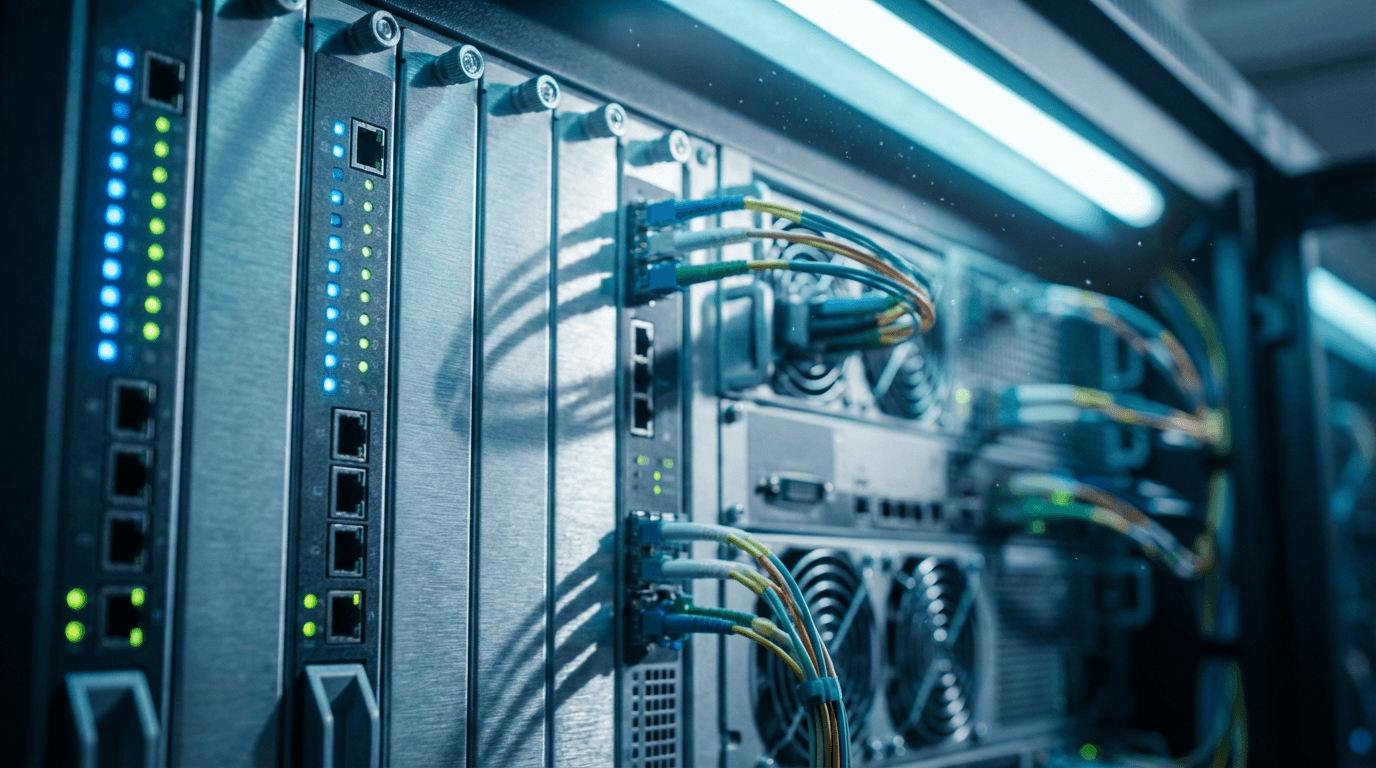 Server rack in data center